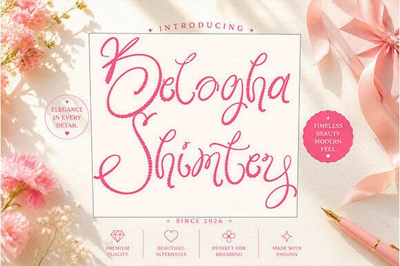 Beloga Shimtey: The Handwritten Font That Makes Your Words Feel Like a Whisper from a Parisian Atelier